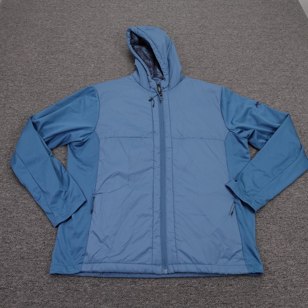 Sun Mountain 37.5 Jacket Mens XL Blue Hooded Insulated Full Zip Golf Ridge Logo
